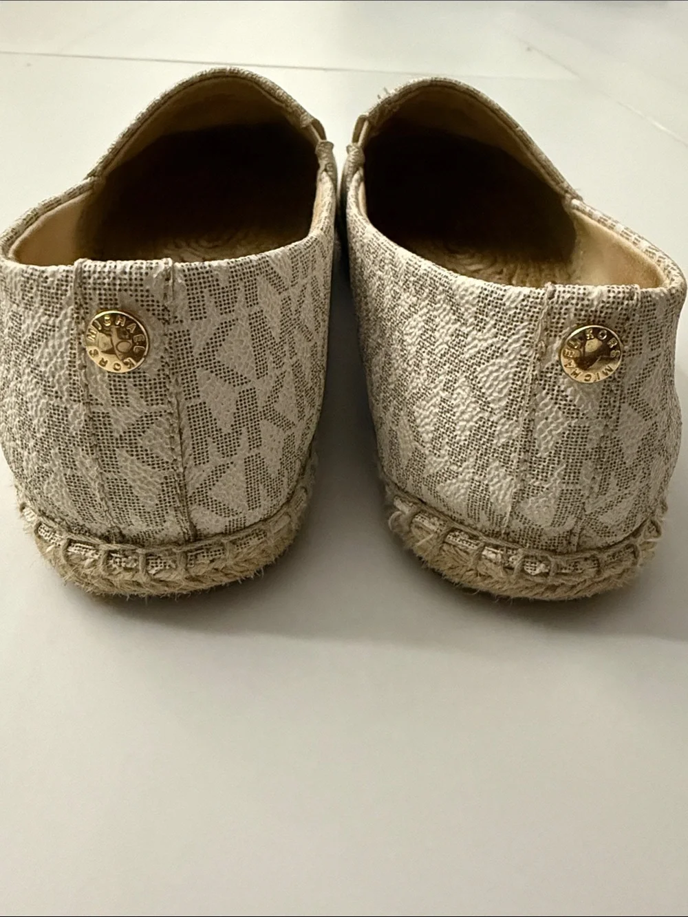 Michael Kors Beige Logo Espadrilles with Tropical Paimting